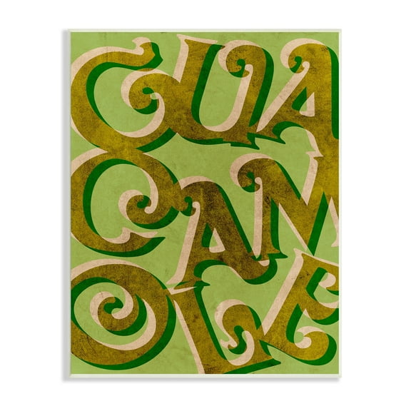 Stupell Industries Whimsical Guacamole Typography Layered Lettering Kitchen Sign Graphic Art Unframed Art Print Wall Art, Design by Daphne Polselli