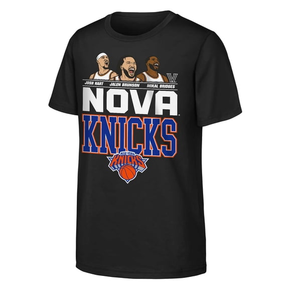 Youth Outerstuff Jalen Brunson, Josh Hart & Mikal Bridges Black Nova Knicks T-Shirt