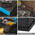 thumbnail image 7 of Nightstand with Charging Station and LED Lights for Bedroom, Modern Bedside Table with 3 Storage Drawer and Open Cubby, Black End Side Table for Home Office, 7 of 7