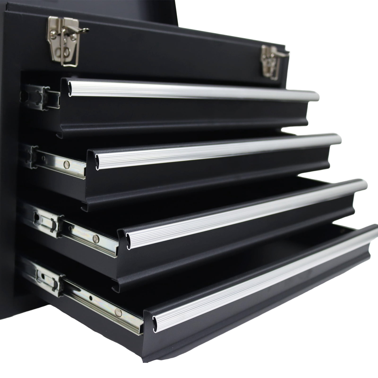 Multi-function 4 Drawers Tool Box Portable 4 Drawers Tool Box Storage Cabinet Tool Storage Box Black