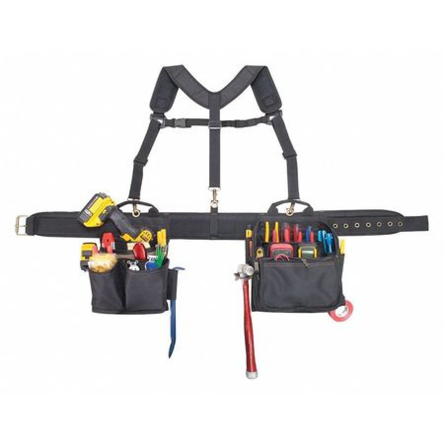 CLC 1608 Black Polyester Tool Belt, 28 Pockets