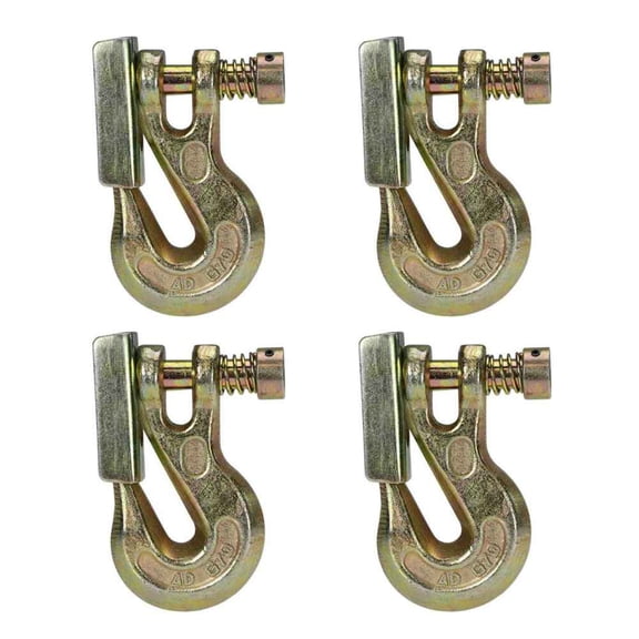3/8" Clevis Grab Hook with Latch Grade 70 - 4 Pack