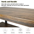 thumbnail image 4 of Rectangle Rustic Natural Coffee Table with Open Shelf Mid-Century Coffee Table with Wood Top for Living Room, Metal Frame Metal Legs Rustic Coffee Table Easy Assembly, 4 of 7