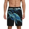 thumbnail image 2 of Daiia Ocean Turtle Mens Woven Stretch Pajama Short,Short Pajama Pants-Small, 2 of 9