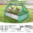 thumbnail image 5 of Funcid Galvanized Raised Garden Bed with Self Watering System and Mesh Cover, Outdoor Metal Planter Box 2 Roll-Up Doors Mini Greenhouse for Growing Flowers Fruits Vegetables and Herbs, 6x3x3ft(Green), 5 of 11