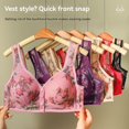 thumbnail image 6 of VISALY Bralette Pack, Ladies'Hot-Selling Printing Optimization Front Buckle Mother Underwear Female Pull-Up, for Women Plus Size Plus Size Sticky Bra for Large Breasts front snap bra, #B Pink,XL, 6 of 6