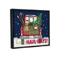 thumbnail image 3 of Stupell Industries Happy Haul-idays Christmas Gift Truck Graphic Art Jet Black Floating Framed Canvas Print Wall Art, Design by Amanda McGee, 3 of 6