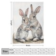 thumbnail image 4 of Grey Rabbits Hare Sketch Blanket Micro Flannel Fleece Blanket Warm Cozy Throw Blanket for Sofa Bed Office, 4 of 6