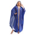 thumbnail image 4 of Vestido musulmán para mujer, vestido Abaya largo holgado con mangas de murciélago y cuentas, caftán Abayas, bata islámica, vestido de Iglesia de Ramadán, 4 of 5