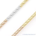 thumbnail image 2 of 1mm Snake Link D-Cut Sparkle Chain Necklace in 3-Tone .925 Sterling Silver w/ 14k Gold & Rhodium, 2 of 2