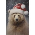 thumbnail image 1 of Lindos carteles e impresiones de animales de Navidad con sombrero de Papá Noel, perro, gato, zorro, conejo, decoración de Festival de invierno, arte de lienzo, pintura de pared de Navidad, 1 of 4