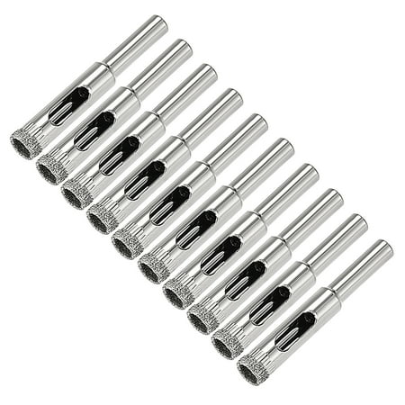 8mm Millefiori Glass - 10pcs 8mm Diamond Drill Bit Hole Saw for Tile Glass Marble Tool Silver Tone
