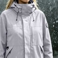 thumbnail image 6 of Vynhevius Womens Outdoor Jacket Solid Hooded Zip Up Windproof With Pockets, 6 of 6
