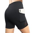 thumbnail image 4 of Shorts de baño para mujer con bolsillos, pantalones cortos de traje de baño de cintura alta, pantalones cortos, 4 of 5