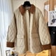 thumbnail image 3 of Abrigos acolchados para mujer, ligeros, de algodón añadido, estilo coreano, ropa de trabajo, chaquetas holgadas, informales, de longitud media, ropa vintage de invierno para mujer, 3 of 4