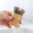 thumbnail image 6 of Bamboo Scrub Brush Clean Pan Kitchen Dish Scrubber Set of 2 • Bamboo Dish Brush for Washing Pots, Pans, Dishes & Plates • Natural Bristle Wooden Brushes for Washing Up 1Pc, 6 of 7