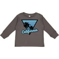 thumbnail image 3 of Inktastic California with Triangle and Palm Trees in Blue Boys or Girls Long Sleeve Toddler T-Shirt, 3 of 5