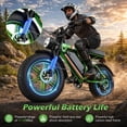 thumbnail image 2 of EggKing C200 1000W Electric Bike for Adults, 20" Fat Tire E-Mountain Bikes, 48V 17.5Ah 31MPH Electric Bicycle, Full Suspension UL2849 Green, 2 of 5