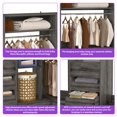 thumbnail image 4 of iSunirm L Shaped Closet System, 3-in-1 Walk-in Closet Organizer System with Drawers, Hanging Rods, and Storage Shelves, Wardrobe Closet System with Corner, for Bedroom/Closet/Kitchen, Black Oak, 4 of 8