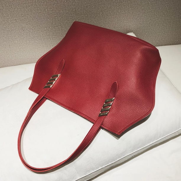 Bolsa 4 unids/set de hombro de cuero para mujer, de hombro para tarjetas, de mano (rojo) Likrtyny Para Estrenar