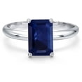 thumbnail image 3 of Gem Stone King 14K White Gold Blue Sapphire Solitaire Engagement Ring for Women | 3.45 Cttw | Octagon 10X8MM | Gemstone September Birthstone | Size 8, 3 of 6