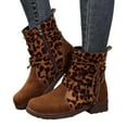 thumbnail image 5 of Women's Ankle Boots - Oversized Square Toe Suede Short Work Boots with Side Zipper and Round Toe, 5 of 9