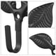 thumbnail image 5 of Juego de 4 ganchos de pared rústicos de hierro forjado con forma de hoja. Ganchos decorativos vintage para bolsos, sombreros, llaves y toallas., 5 of 7