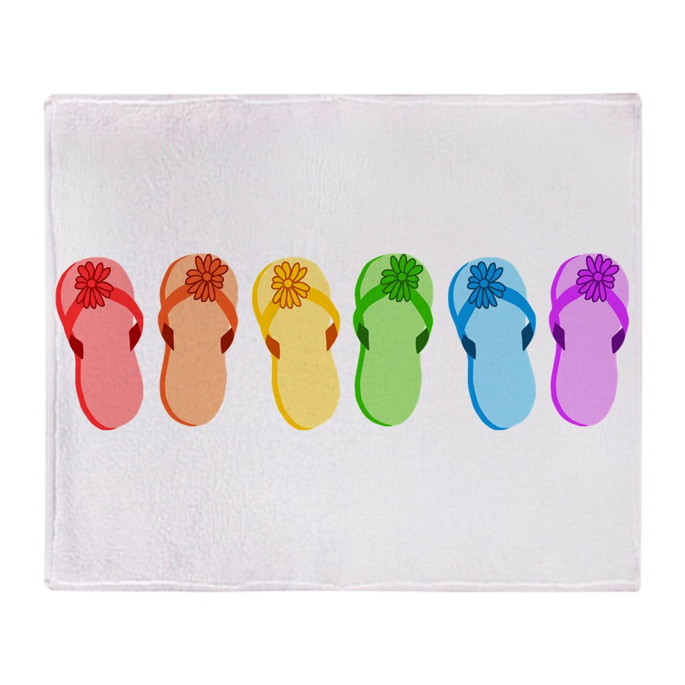 CafePress Rainbow Flip Flops Soft Fleece Throw Blanket, 50"x60