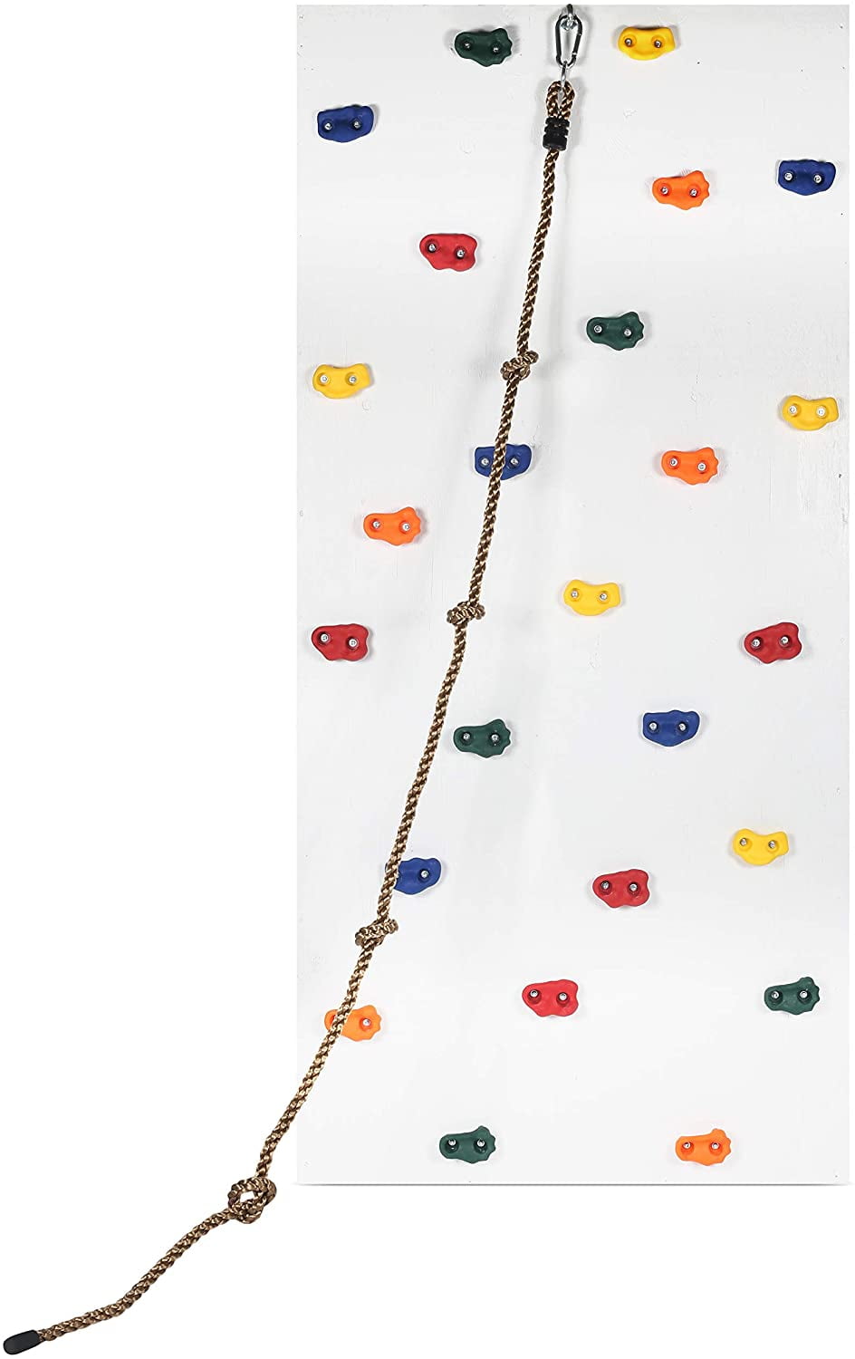 Kids Rock Climbing Holds Kit - 25 Wall Grips With Rope & Safety Handles