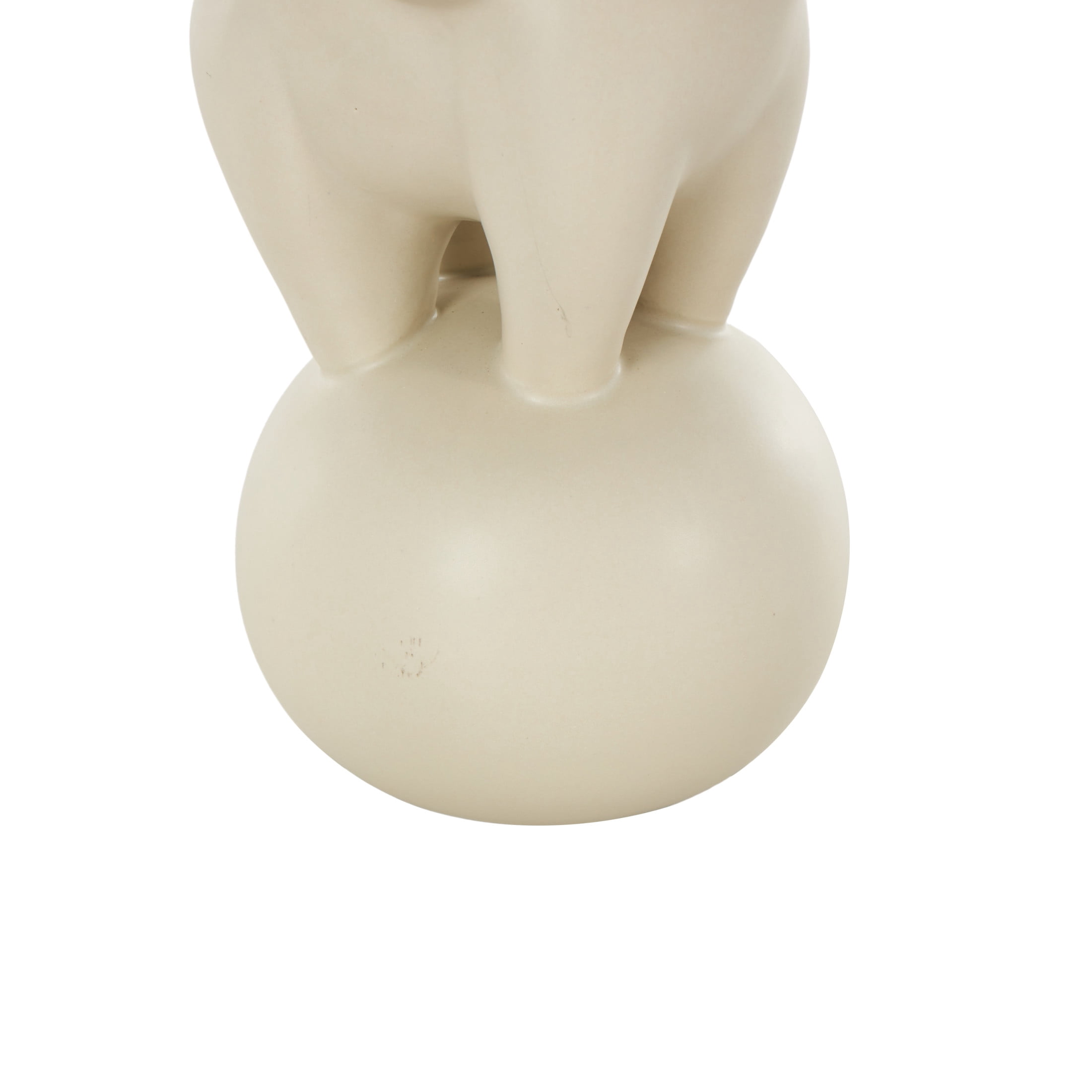 6"W, 11"H White Ceramic Trumpeting Elephant Sculpture with Round Base, by DecMode (2 Count)