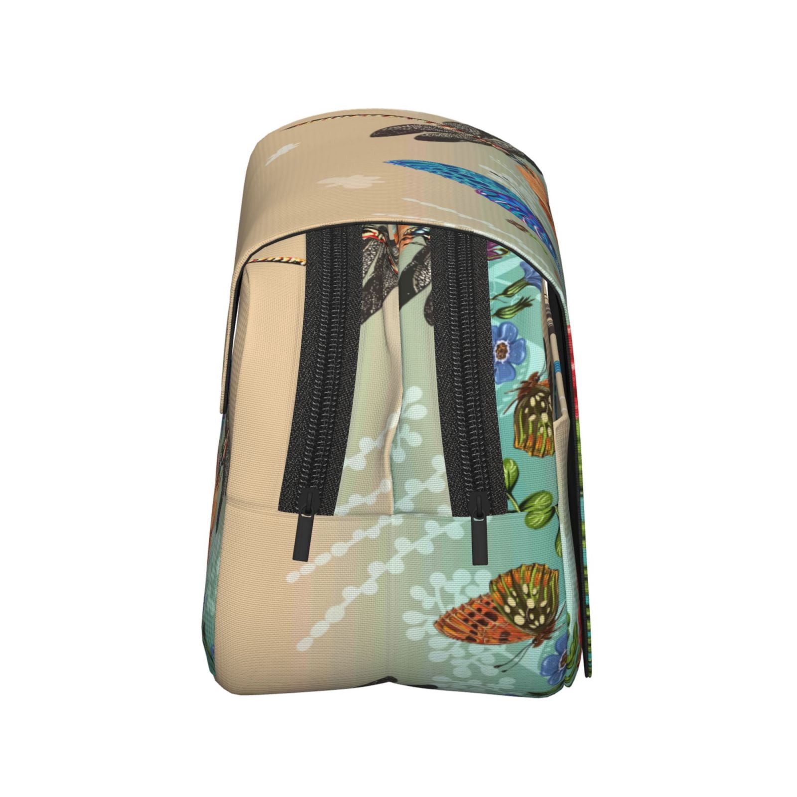 Rateoe Colorful Plants And Insects Pattern Double Clamshell Pen Case, Storage Organizer with Two Zipper Compartments– Holds Up to 50 Pencils & Pens