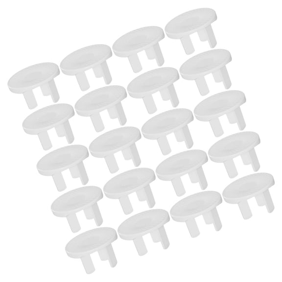 IBASETOY 20Pcs White Plastic Outlet Covers for Three Prong Sockets Safety Protection