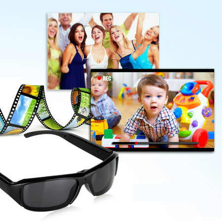 HD Polarized Sunglasses Mini PC Camera Digital Video Recorder DV Eyewear Camcorder Audio-TF Black Polarized Eyeglasses