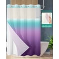 thumbnail image 2 of No Hook Shower Curtain with Snap in Liner, Turquoise Purple Stripe Gradient Hotel Shower Curtains for Bathroom, Washable Shower Curtain Liner Set with Mesh Top Window, 72"x72", 2 of 6