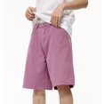thumbnail image 5 of Mens Jeans Casual Solid Color Straight Leg Denim Shorts Classic Comfortable Stretch Summer Loose Mens Jorts YB Purple S, 5 of 9