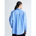 thumbnail image 3 of Free Assembly Women's and Women's Plus Relaxed Button Down Cotton Shirt with Long Sleeves, Sizes XS-4X, 3 of 5