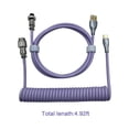 thumbnail image 3 of Coiled Keyboard Cable Coiled USB C to USB A Cable for Gaming Keyboard Coiled Cord 2 Part Detachable Metal Double-Sleeved Mechanical Keyboard Cable 1.5m, 3 of 6