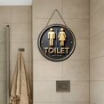thumbnail image 4 of Bathroom Sign Hanging Wooden Door Restroom Indicator Plaque for Home Living Room Indoor, 4 of 7