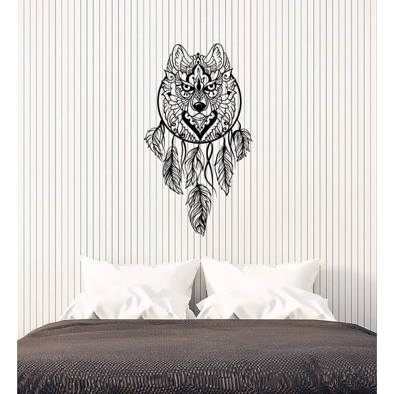Vinyl Wall Wolf Head Stickers Large Decor