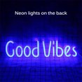 thumbnail image 3 of Led Neon Wall Sign Good Vibes Usb Light Wall Decor Art Neon Sign Festival Light Para Navidad Decoración Del Hogar Dormitorio Oficina Boda Fiesta De Cumpleaños Minnieouse HA020045-00, 3 of 5