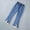 Blue-16, variant on LIBRCLO Girls Jeans Elastic Waist Flare-Leg Denim Pants with Pockets Slim-Straight Lace Jeans for Kids Clothes Size 4 Years