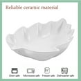 thumbnail image 4 of Creative White Lotus Leaf Shape Ceramic Salad Bowl Irregular Fruit Tray for Snacks Dried Fruits and Decorative Kitchen Centerpiece, 4 of 6