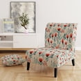 thumbnail image 2 of Designart "Dreamlike Moroccan Floral Fantasy II" Red Floral Upholstered Accent Chair - Cottage Arm Chair For Living Room, 2 of 5