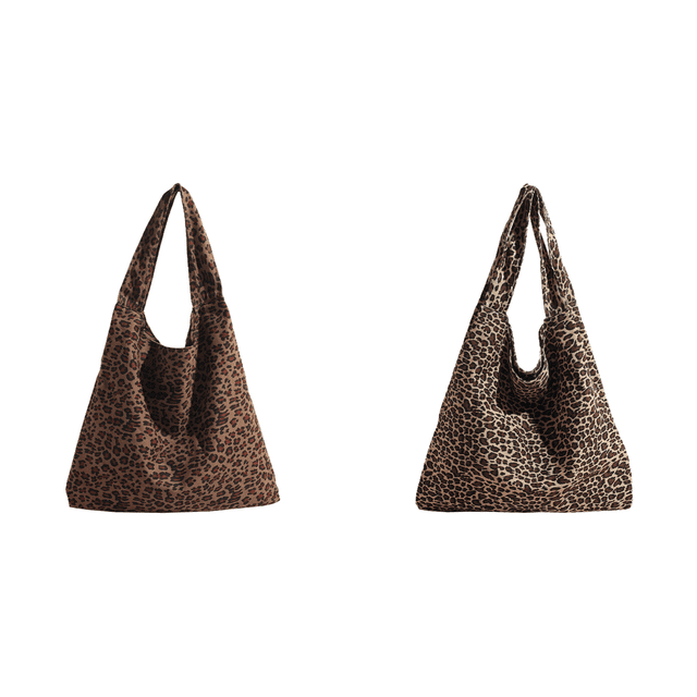 Bolso Mano para Mujer Con Leopardo Hobo Holgado Nailon El (marrón)
