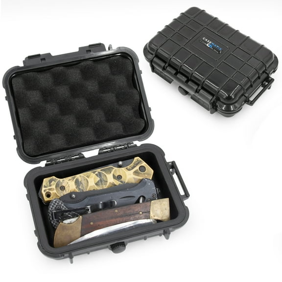 CASEMATIX Compact Folding Knife Case - Waterproof Pocket Knife Holder and Knife Box Organizer Fits 3 Folding Knives