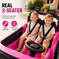 thumbnail image 4 of 24V Ride on Toy for Kids, Licensed Chevrolet 2 Seat Powered Ride on Car with Remote Control, 4 Wheels Spring Suspension, Bluetooth, LED Lights, Kids Electric Car for Age 3+, Pink, 4 of 9
