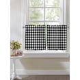 thumbnail image 3 of Half Window Curtain 36 Inches Long, Black White Plaid Window Treatment Curtain Drapes, Modern Simple Buffalo Check Gingham Small Tier Curtains for Bathroom Over Sink, 27.5"x36", 2 Panels, 3 of 7