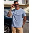 thumbnail image 4 of COOFANDY Men' Textured Henley Shirts Short Sleeve Casual Basic Tee Summer Button Henley Soild T Shirts, 4 of 6