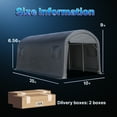 thumbnail image 5 of ADVANCE OUTDOOR 10x20 ft Heavy Duty Carport Outdoor Patio Round Roof Anti-Snow Large Space Canopy Storage Shelter Shed with 2 Roll up Zipper Doors, Gray, 5 of 9