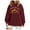 Red, variant on Puliio Womens Hoodless Sweatshirt Leaf Graphic Long Sleeve Shirt Fall Vacation Crewneck Drop Shoulder Soft Comfortable Daily Wear Hoody Pullover Tops
